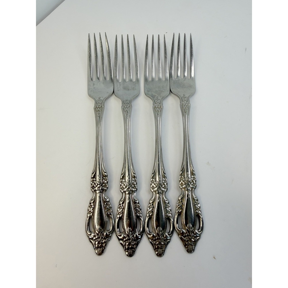 Oneida Raphael Set 4 Dinner Forks Distinction Deluxe Stainless Flatware